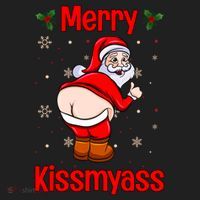 Merry Kissmyass Funny Santa Christmas Beanie thumb 2
