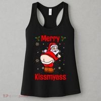 Merry Kissmyass Funny Santa Christmas Women's Tank Top thumb 3