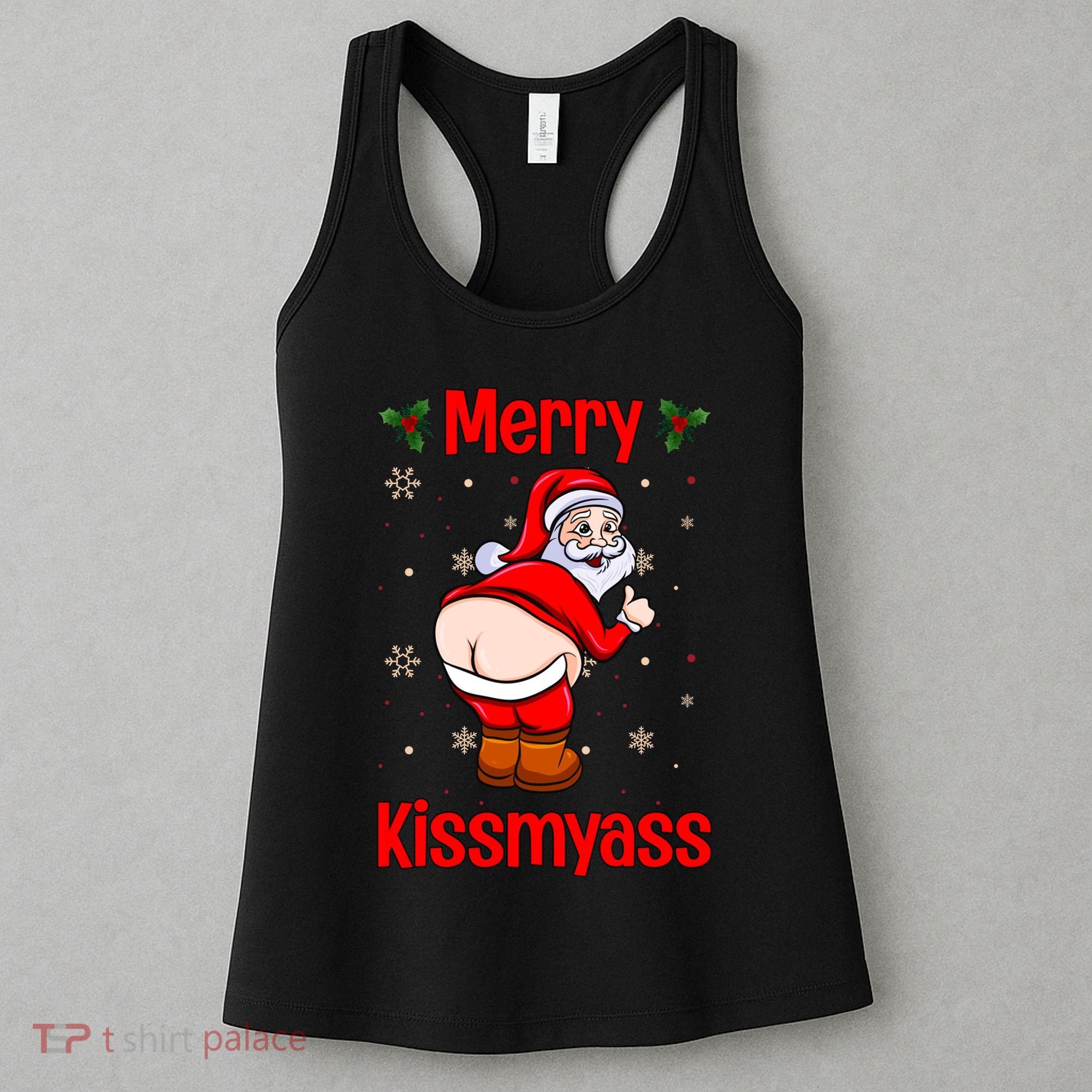 Merry Kissmyass Funny Santa Christmas Women's Tank Top