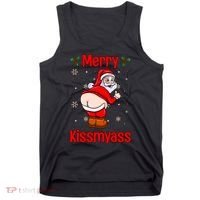 Merry Kissmyass Funny Santa Christmas Tank Top thumb 0