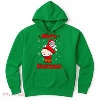 Merry Kissmyass Funny Santa Christmas Hoodie thumb 0