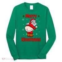 Merry Kissmyass Funny Santa Christmas Long Sleeve Shirt thumb 0