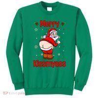 Merry Kissmyass Funny Santa Christmas Sweatshirt thumb 0