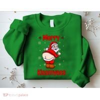 Merry Kissmyass Funny Santa Christmas Sweatshirt thumb 2