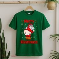Merry Kissmyass Funny Santa Christmas T-Shirt thumb 2