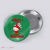 Merry Kissmyass Funny Santa Christmas Button thumb 0