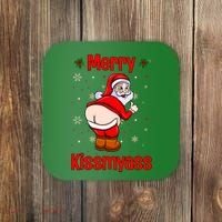 Merry Kissmyass Funny Santa Christmas Coaster thumb 0