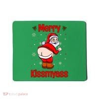 Merry Kissmyass Funny Santa Christmas Mousepad thumb 0