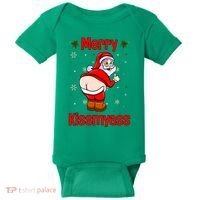 Merry Kissmyass Funny Santa Christmas Baby Bodysuit thumb 0