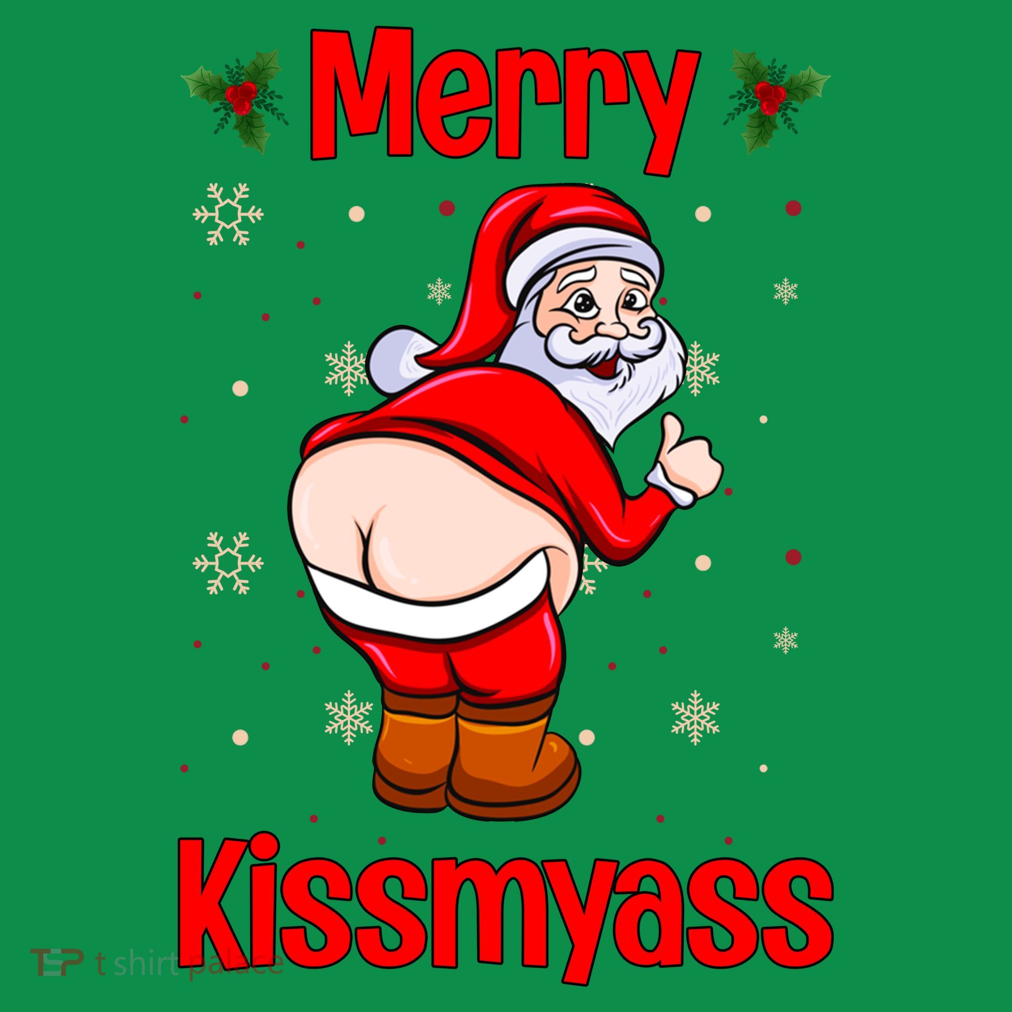 Merry Kissmyass Funny Santa Christmas Baby Bodysuit