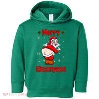 Merry Kissmyass Funny Santa Christmas Toddler Hoodie thumb 0