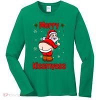 Merry Kissmyass Funny Santa Christmas Women's Long Sleeve Shirt thumb 0