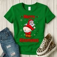 Merry Kissmyass Funny Santa Christmas Women's T-Shirt thumb 3