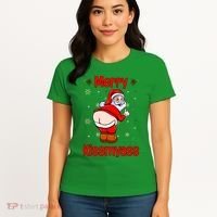 Merry Kissmyass Funny Santa Christmas Women's T-Shirt thumb 4