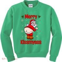 Merry Kissmyass Funny Santa Christmas Kids Sweatshirt thumb 0