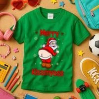 Merry Kissmyass Funny Santa Christmas Kids T-Shirt thumb 3