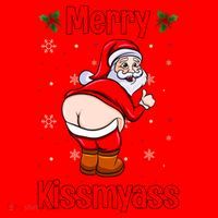 Merry Kissmyass Funny Santa Christmas Santa Hat thumb 1