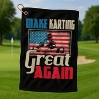 Make Karting Great Again Go Kart Racing Racer Karting Golf Towel thumb 1