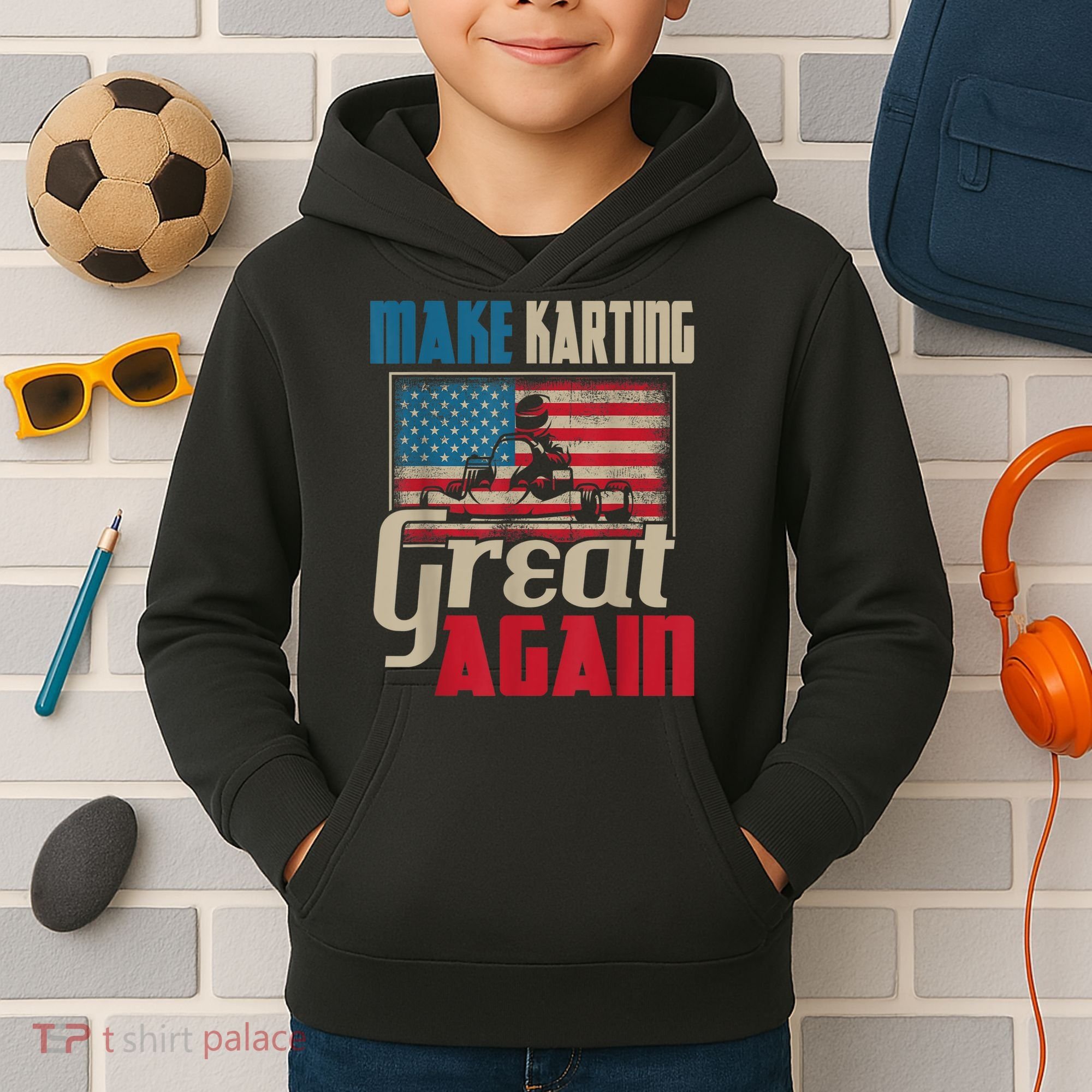Make Karting Great Again Go Kart Racing Racer Karting Kids Hoodie