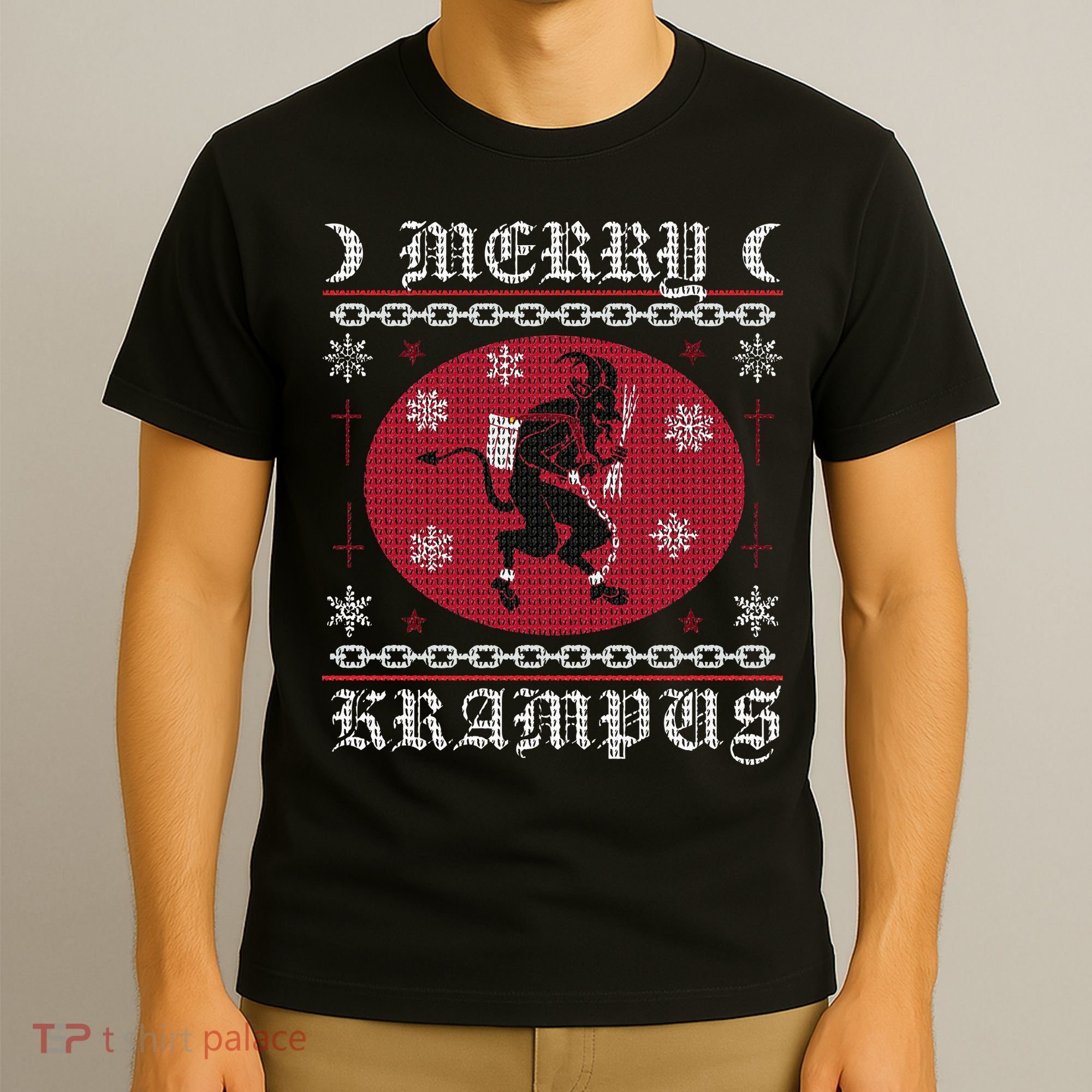 Merry Krampus. Goth Christmas Ugly Sweater. Krampus Xmas T-Shirt