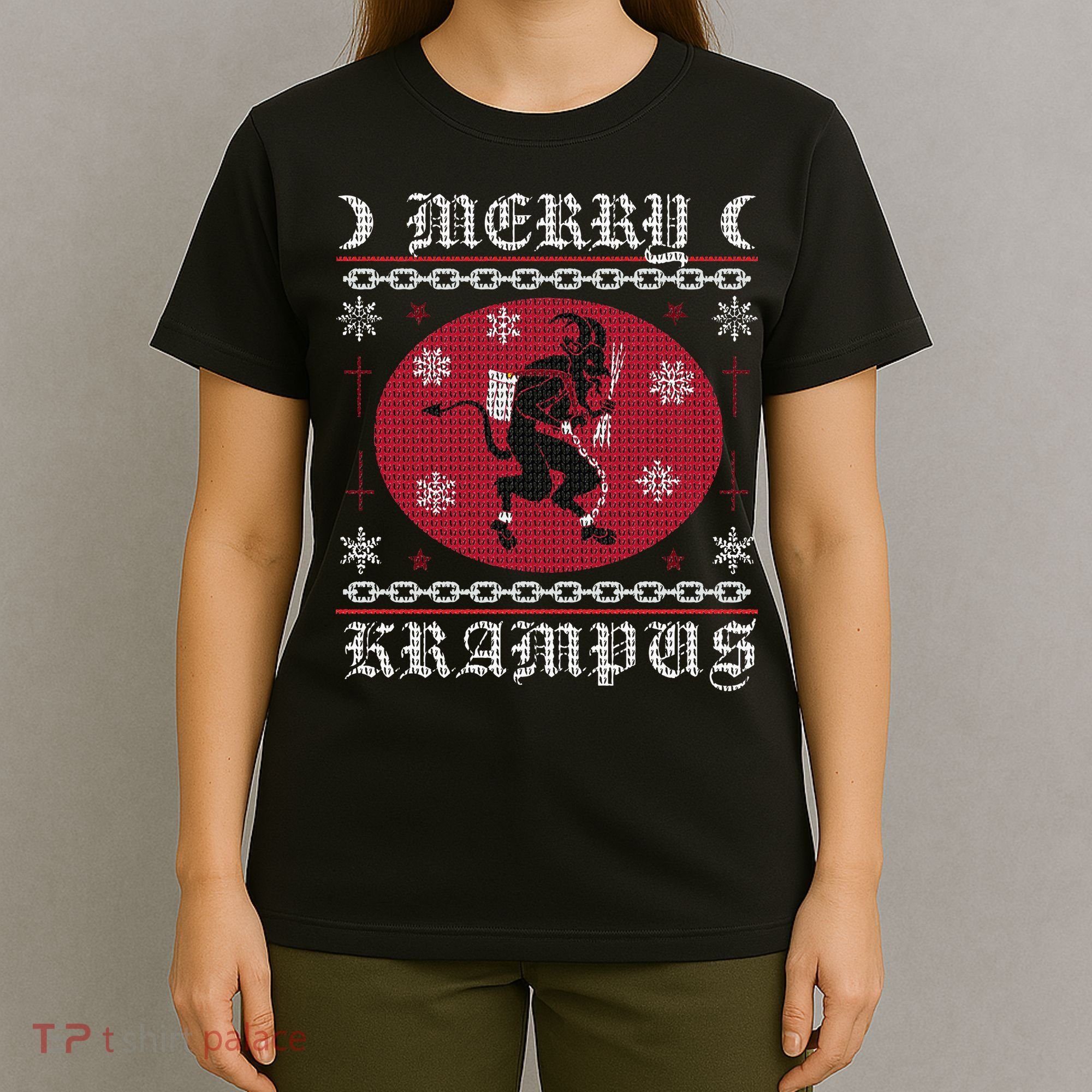 Merry Krampus. Goth Christmas Ugly Sweater. Krampus Xmas T-Shirt