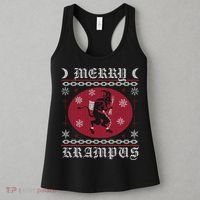Merry Krampus. Goth Christmas Ugly Sweater. Krampus Xmas Women's Tank Top thumb 3