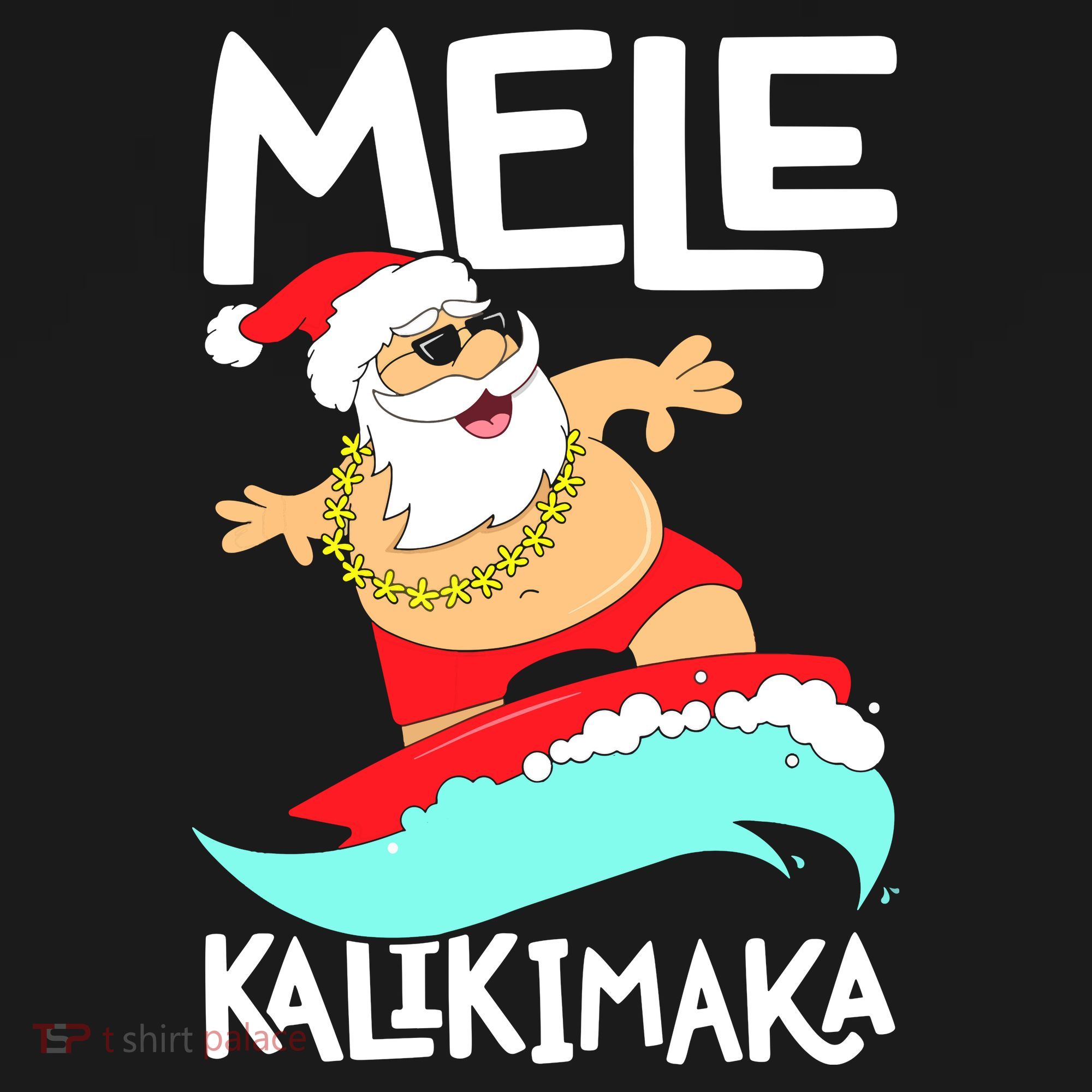 Mele Kalikimaka Hawaiian Christmas Hawaii Surfing Santa Ornament