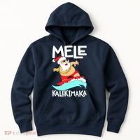 Mele Kalikimaka Hawaiian Christmas Hawaii Surfing Santa Hoodie thumb 0
