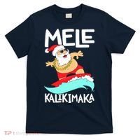 Mele Kalikimaka Hawaiian Christmas Hawaii Surfing Santa T-Shirt thumb 0