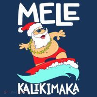Mele Kalikimaka Hawaiian Christmas Hawaii Surfing Santa Women's Hoodie thumb 2