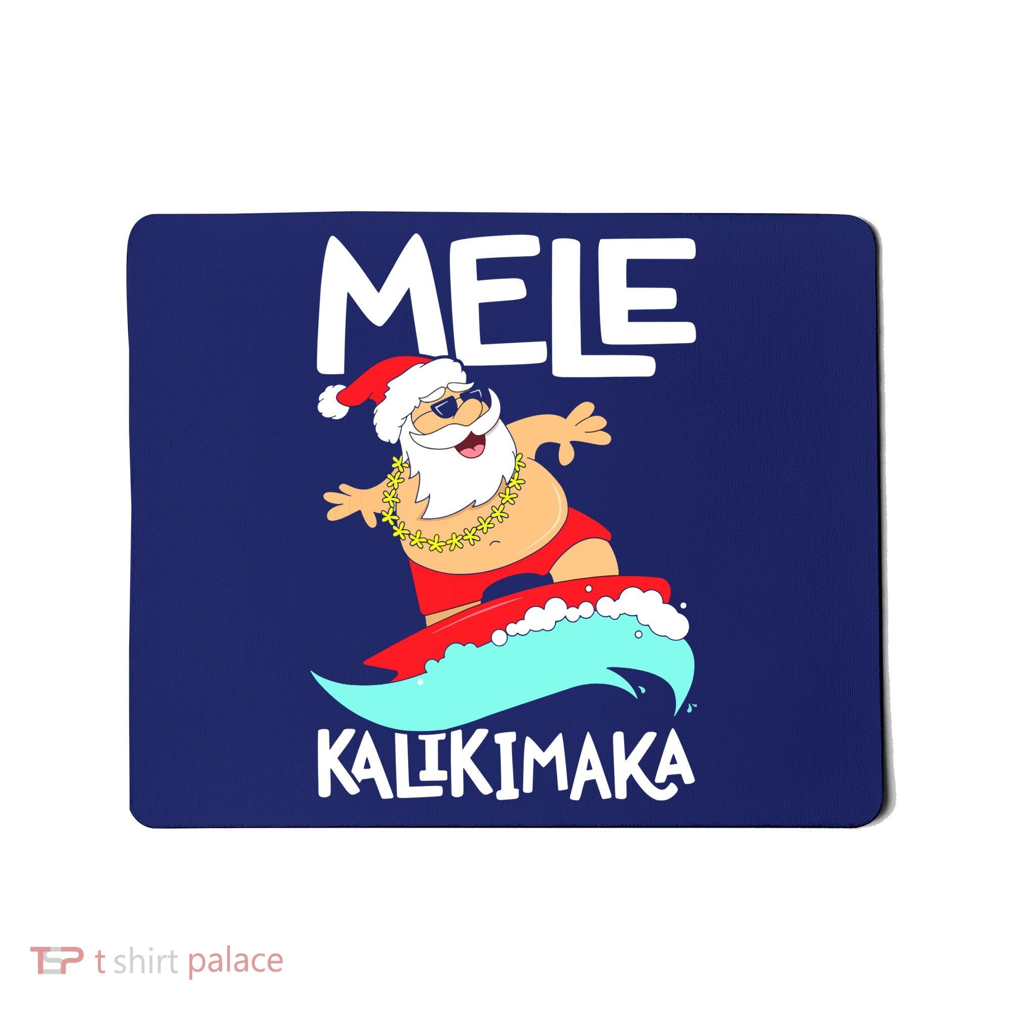 Mele Kalikimaka Hawaiian Christmas Hawaii Surfing Santa Mousepad