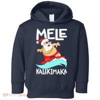 Mele Kalikimaka Hawaiian Christmas Hawaii Surfing Santa Toddler Hoodie thumb 0