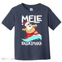 Mele Kalikimaka Hawaiian Christmas Hawaii Surfing Santa Toddler T-Shirt thumb 0
