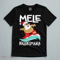 Mele Kalikimaka Hawaiian Christmas Hawaii Surfing Santa T-Shirt thumb 5