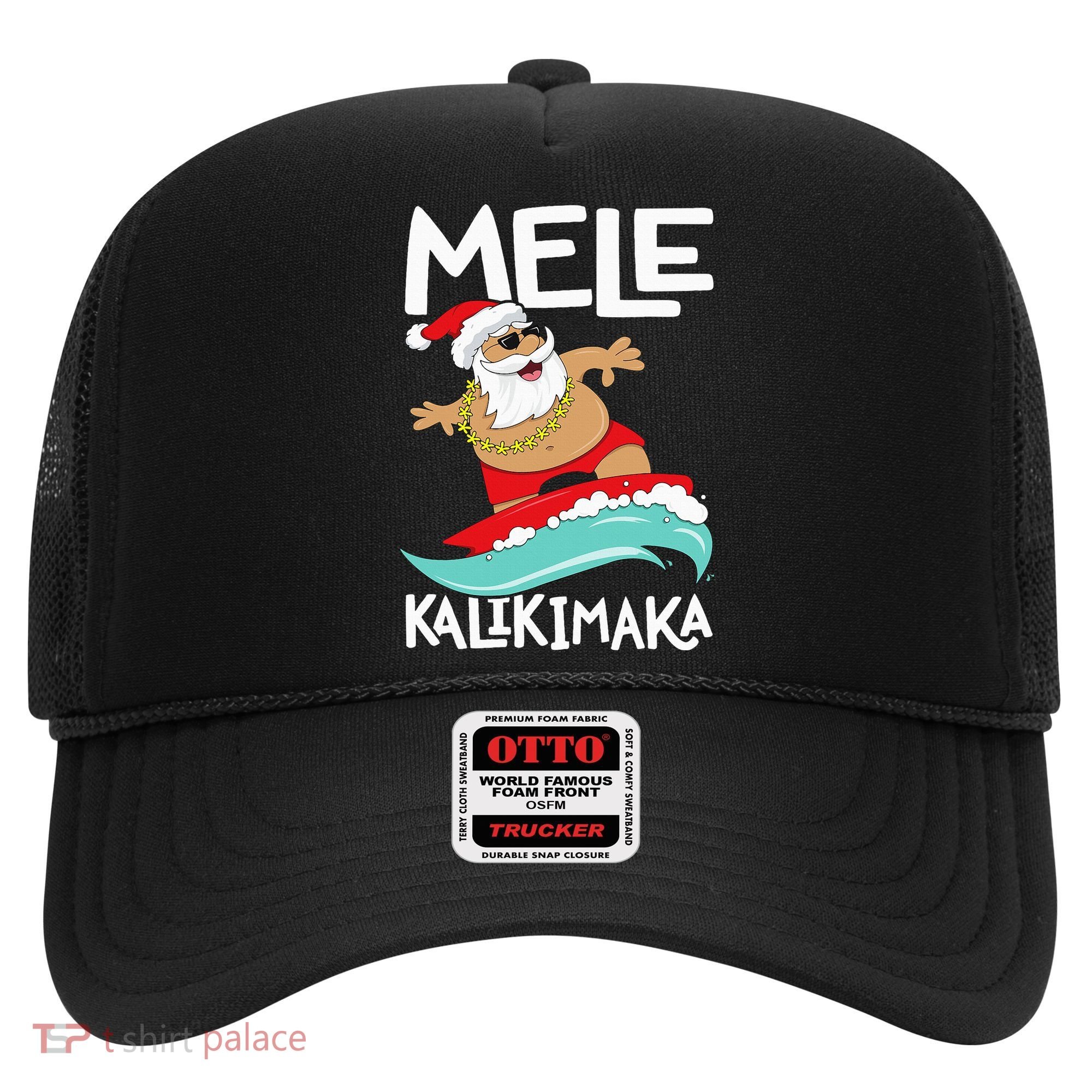 Mele Kalikimaka Hawaiian Christmas Hawaii Surfing Santa Hat