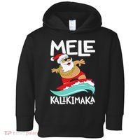 Mele Kalikimaka Hawaiian Christmas Hawaii Surfing Santa Toddler Hoodie thumb 0