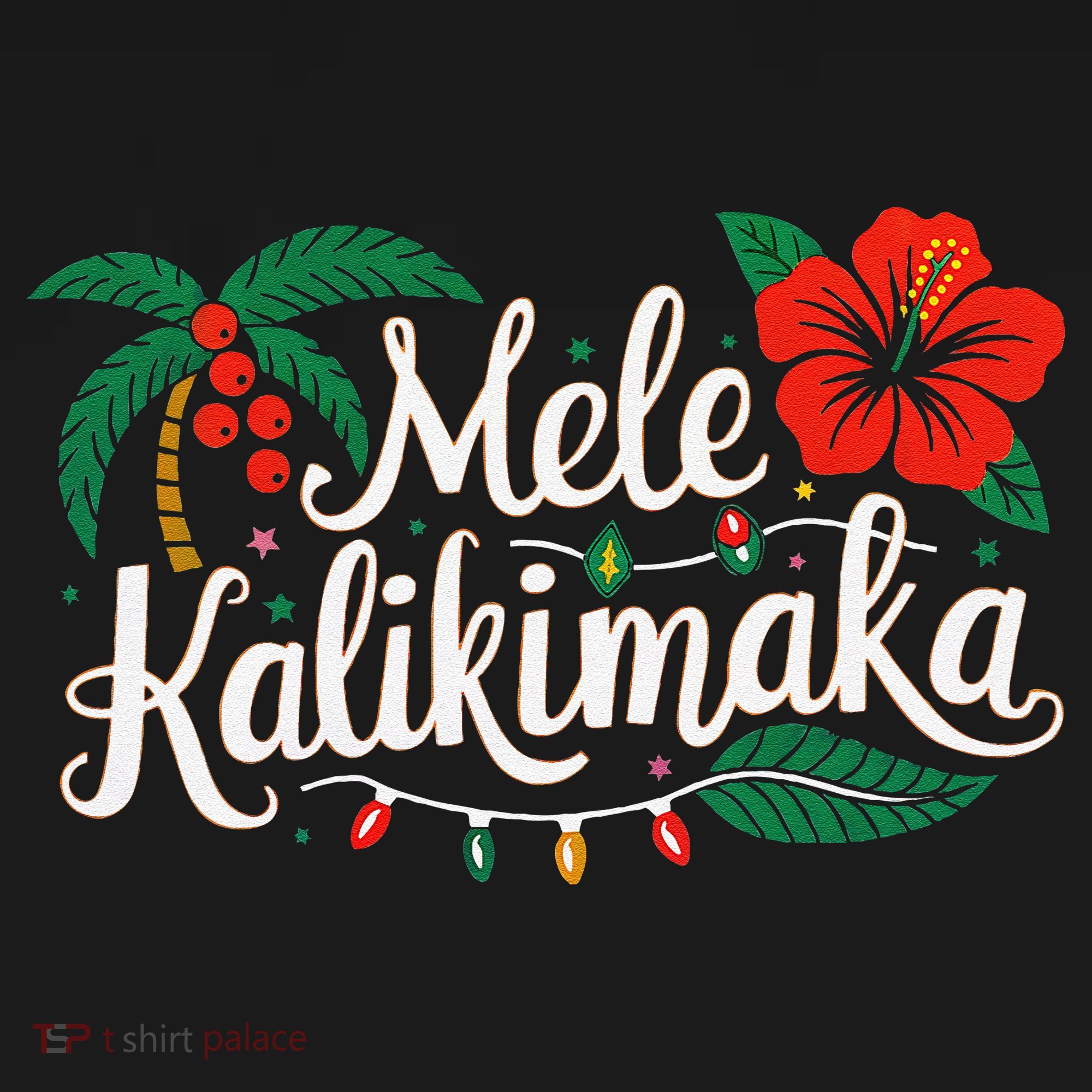 Mele Kalikimaka Hibiscus Palm Waikiki Big Island Christmas Tall Hoodie