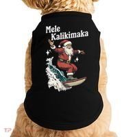 Mele Kalikimaka Hawaiian Christmas Surfing Santa Gift Doggie Tank thumb 0