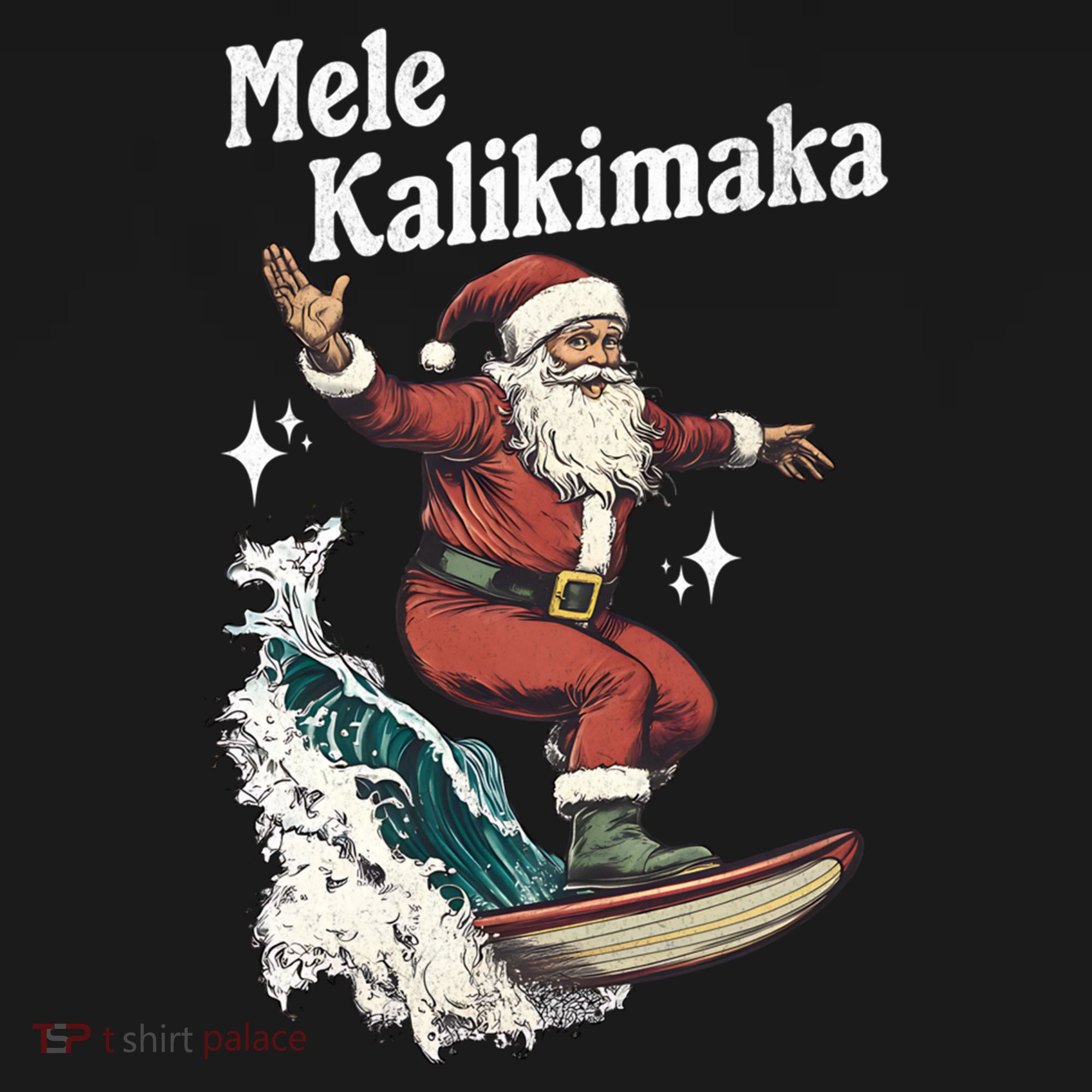 Mele Kalikimaka Hawaiian Christmas Surfing Santa Gift Doggie Tank