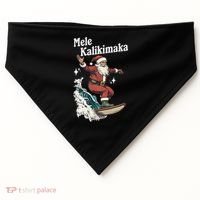 Mele Kalikimaka Hawaiian Christmas Surfing Santa Gift USA-Made Doggie Bandana thumb 0