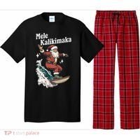 Mele Kalikimaka Hawaiian Christmas Surfing Santa Gift Pajama Set thumb 0