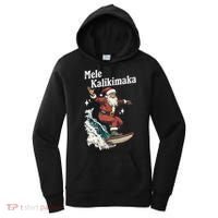 Mele Kalikimaka Hawaiian Christmas Surfing Santa Gift Women's Hoodie thumb 0