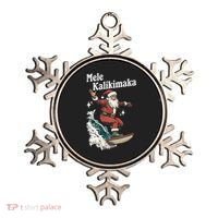 Mele Kalikimaka Hawaiian Christmas Surfing Santa Gift Ornament thumb 0