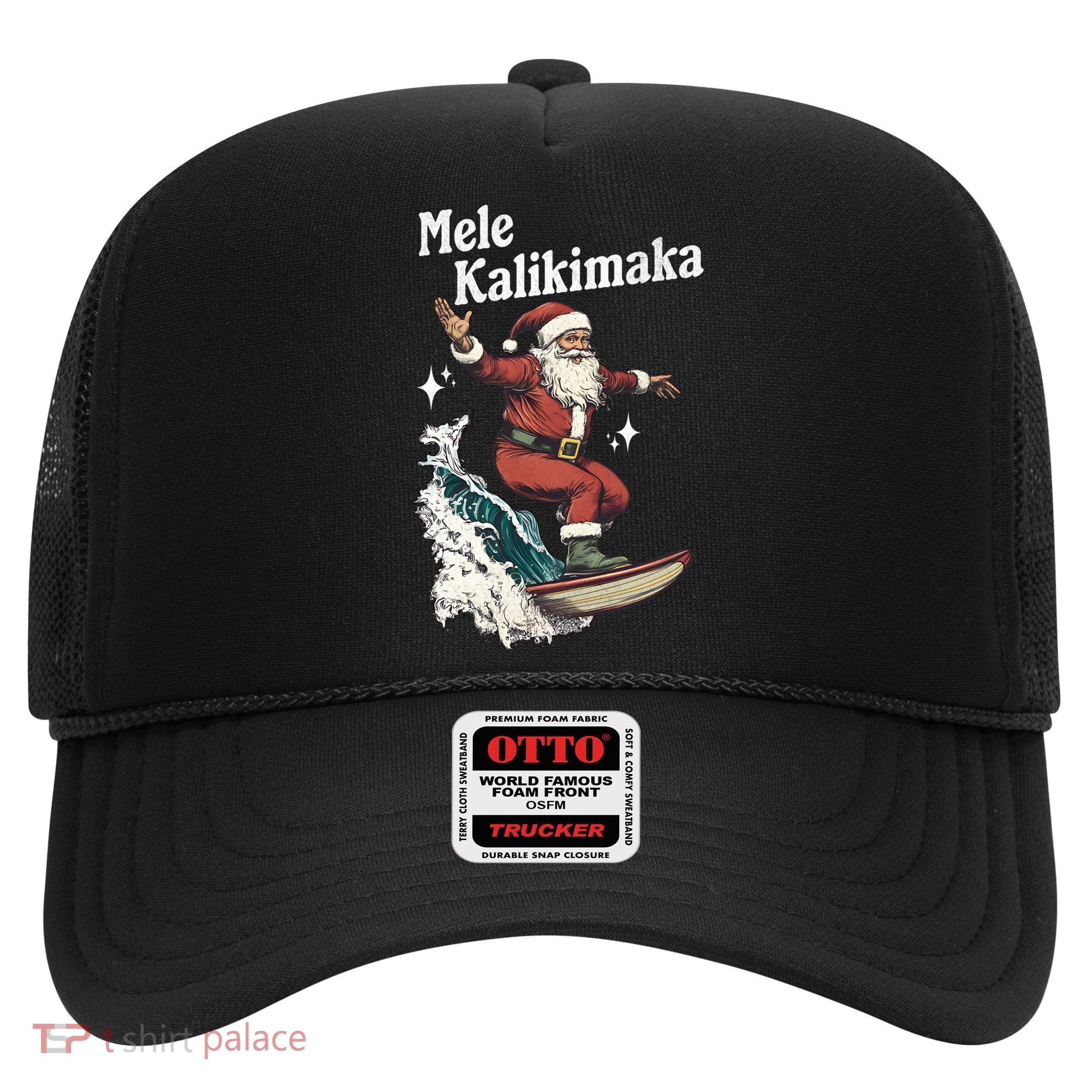 Mele Kalikimaka Hawaiian Christmas Surfing Santa Gift Hat