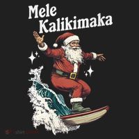Mele Kalikimaka Hawaiian Christmas Surfing Santa Gift Hat thumb 2
