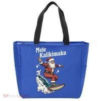 Mele Kalikimaka Hawaiian Christmas Surfing Santa Gift Tote Bag thumb 0