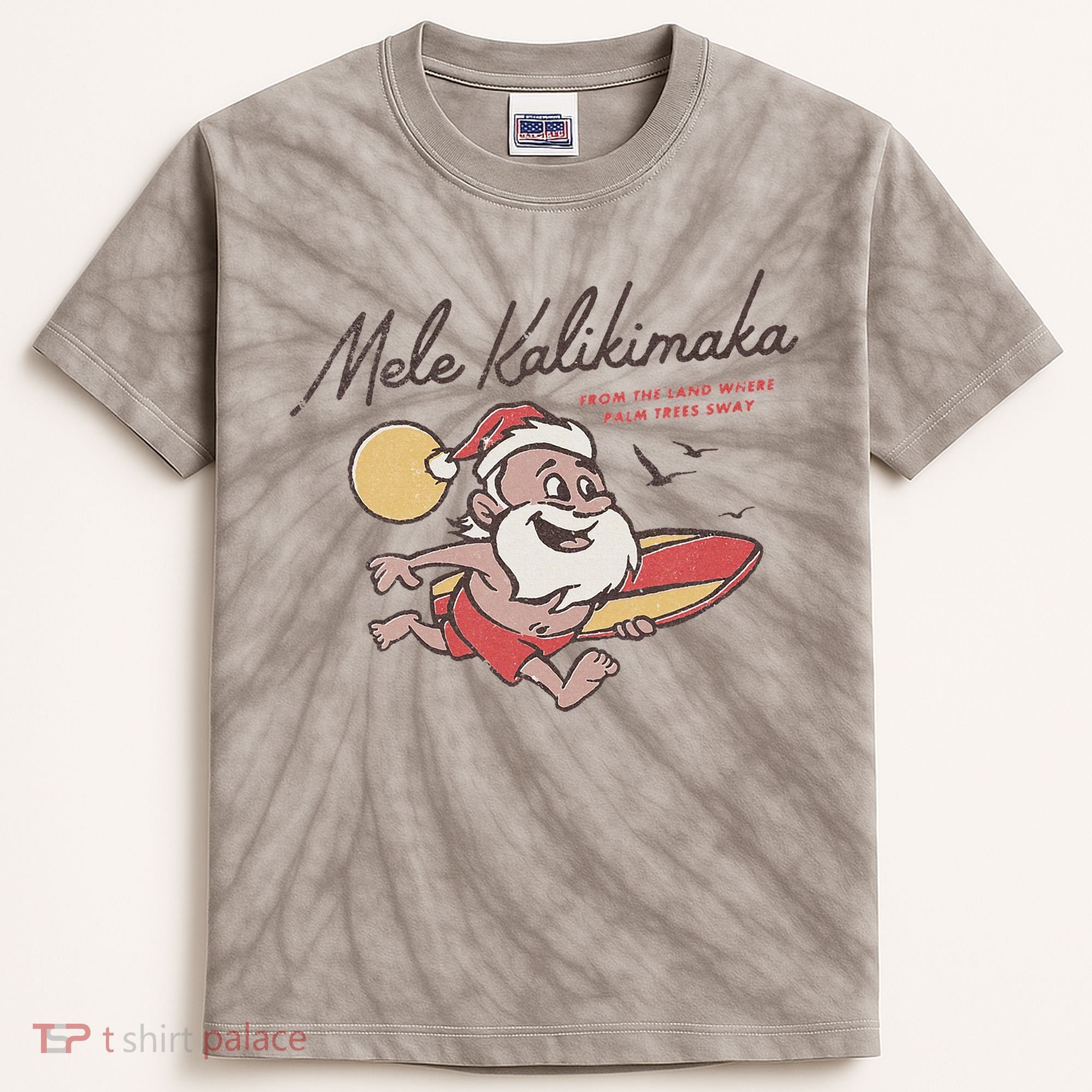 Mele Kalikimaka Hawaiian Christmas Mele Kalikimaka Kids Tie-Dye T-Shirt
