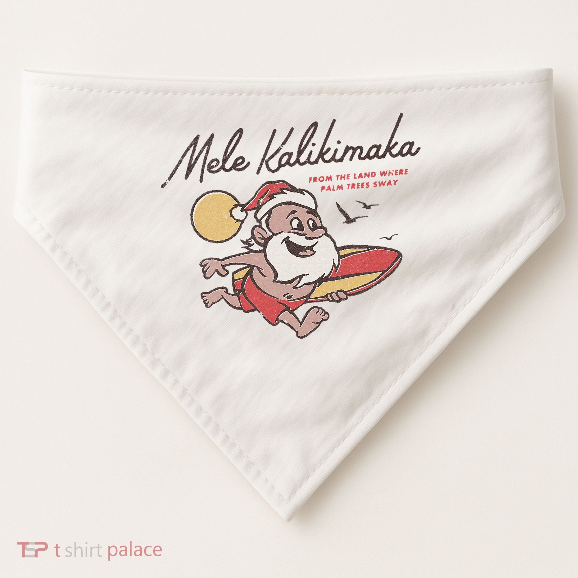 Mele Kalikimaka Hawaiian Christmas Mele Kalikimaka USA-Made Doggie Bandana