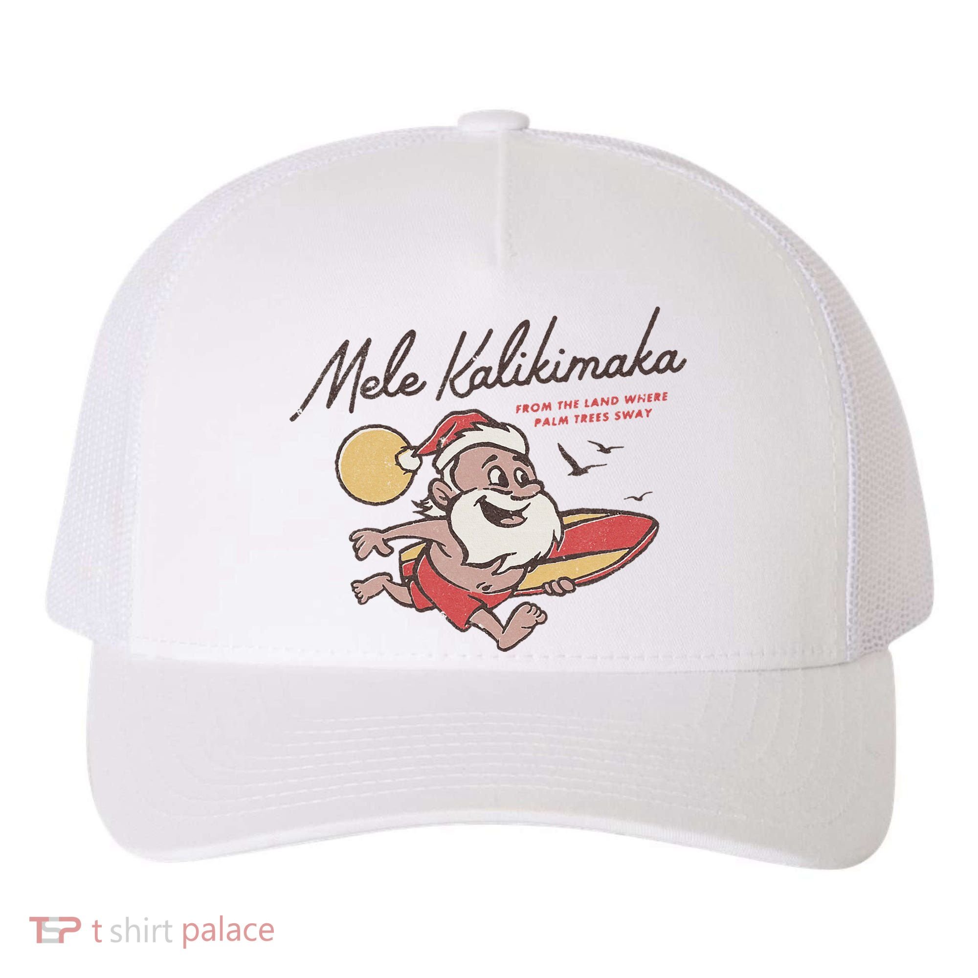 Mele Kalikimaka Hawaiian Christmas Mele Kalikimaka Yupoong Adult 5-Panel Trucker Hat