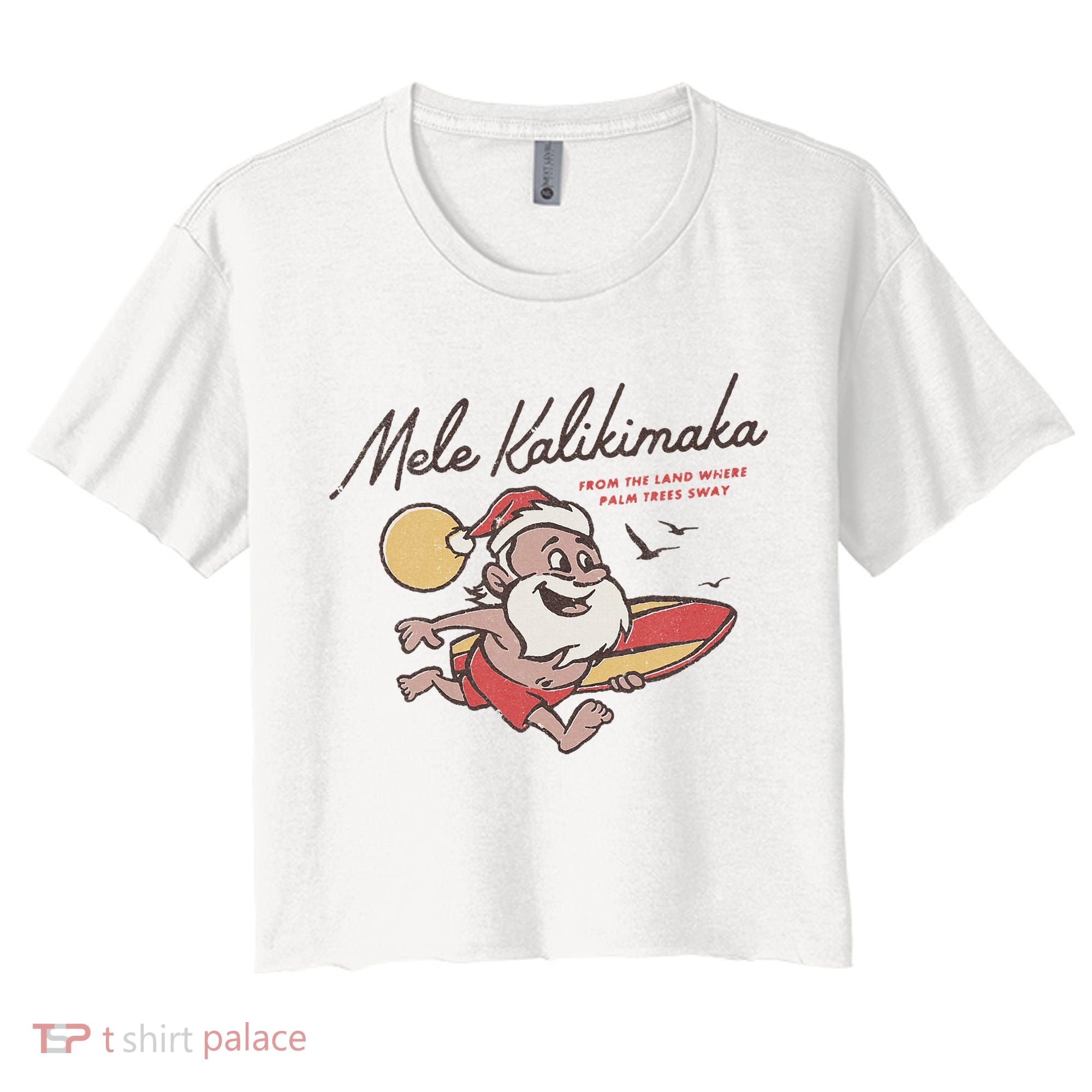 Mele Kalikimaka Hawaiian Christmas Mele Kalikimaka Women's Crop Top Tee